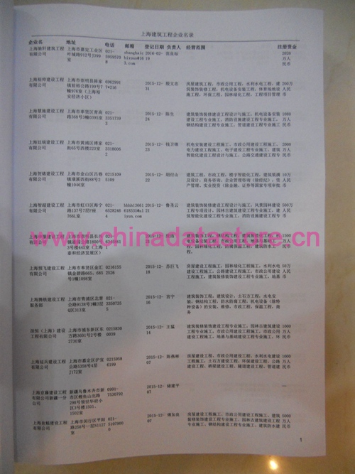 上海建筑工程企業(yè)黃頁收錄了最新的上海建筑工程企業(yè)名單，具有極高的營銷價值，實實在在提高銷售業(yè)績